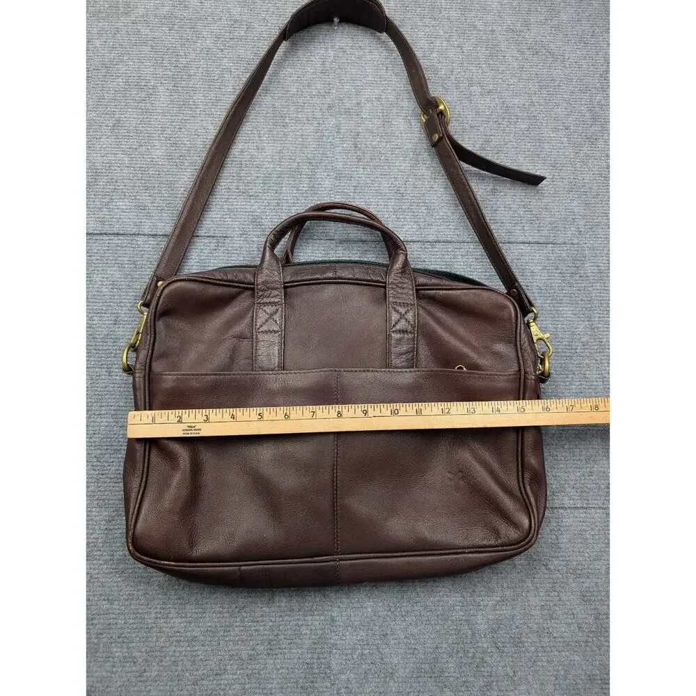 Frye Briefcase Messenger Bag Laptop Cherry Brown Leather Vintage Work School